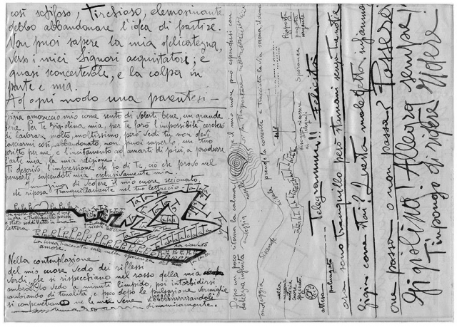 Gigiolina mia, sono triste, pag.2, penna su carta, 1924, collezione privata