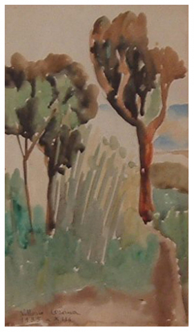 Alberi, acquerello, 1935, collezione privata