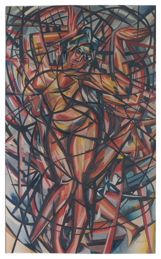 Danza vivace orientale, olio su tela, 166x100, 1963, collezione privata
