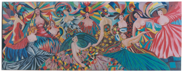 Danzatrici, olio su tela, 87,8x228, versione anni 50, collezione privata