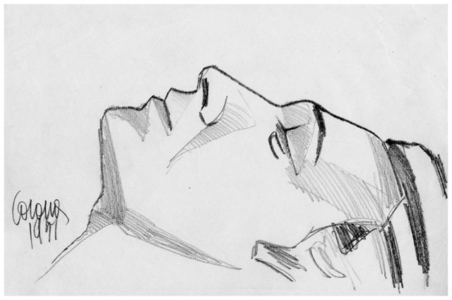 Vittorio che dorme, matita su carta, 1951, collezione privata