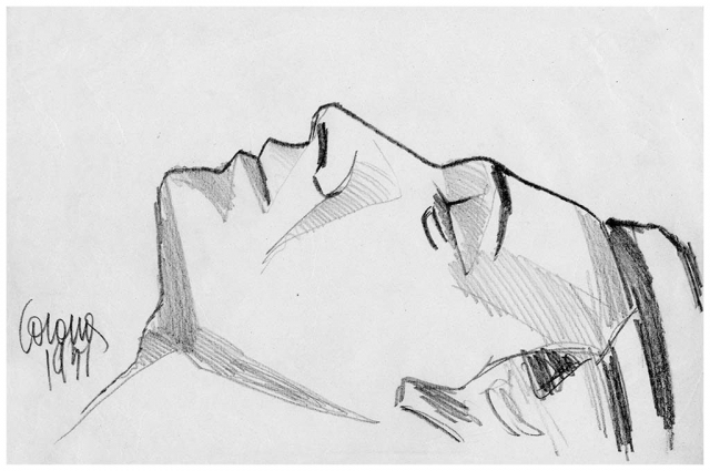Vittorio che dorme, matita su carta, 1951, collezione privata